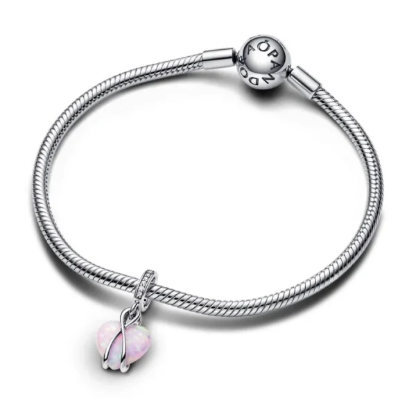 Anhänger*Pandora 793202C01 Charm-Anhänger Mum Schillerndes Herz Opal Silber