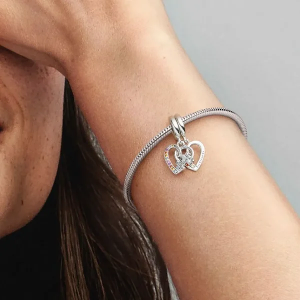 Anhänger*Pandora 792239C01 Charm-Anhänger Puzzle Herzen Freundschaft Sterling-Silber