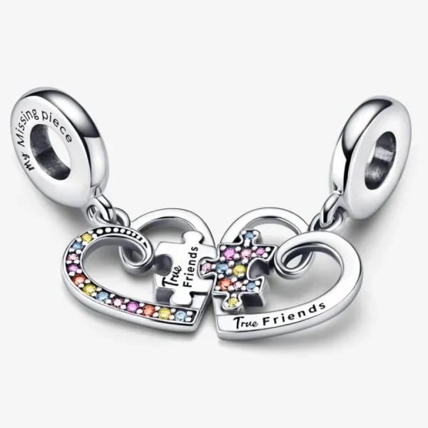 Anhänger*Pandora 792239C01 Charm-Anhänger Puzzle Herzen Freundschaft Sterling-Silber