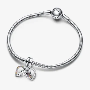 Anhänger*Pandora 792239C01 Charm-Anhänger Puzzle Herzen Freundschaft Sterling-Silber