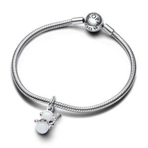 Anhänger*Pandora 792981C01 Charm-Anhänger Schillernder Schneemann Opal Zirkon Weiß Silber