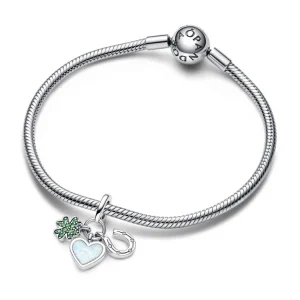 Anhänger*Pandora 792755C01 Charm-Anhänger Vierblättriges Kleeblatt Herz Hufeisen Silber