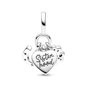 Anhänger*Pandora 792755C01 Charm-Anhänger Vierblättriges Kleeblatt Herz Hufeisen Silber