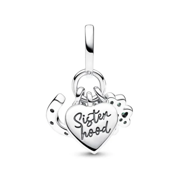 Anhänger*Pandora 792755C01 Charm-Anhänger Vierblättriges Kleeblatt Herz Hufeisen Silber