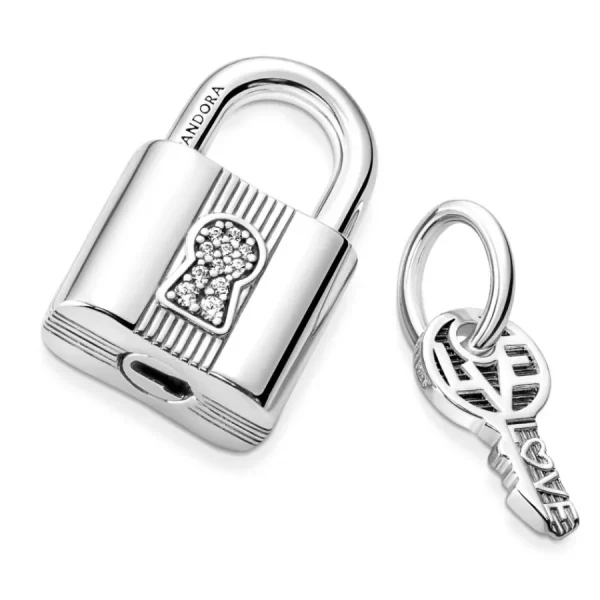 Anhänger*Pandora 790088C01 Charm-Anhänger Vorhängeschloss und Schlüssel Sterling-Silber