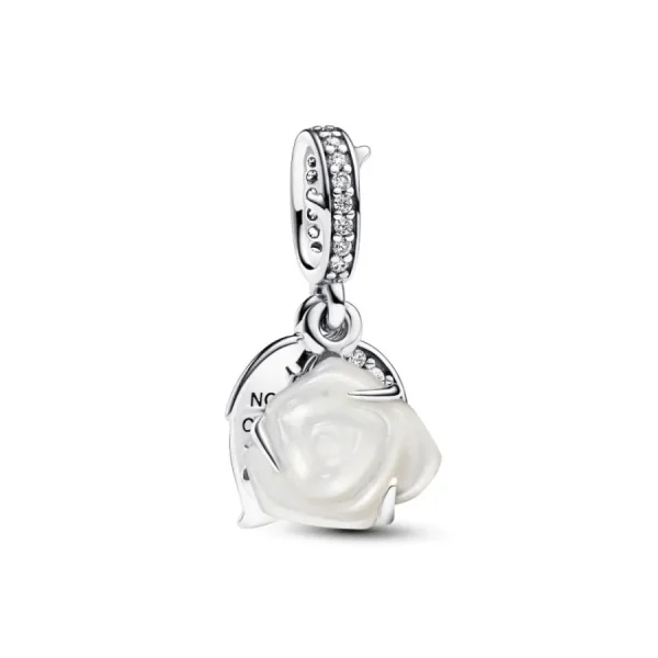 Anhänger*Pandora 793200C01 Charm-Anhänger Weiße Blühende Rose Zirkonia Silber