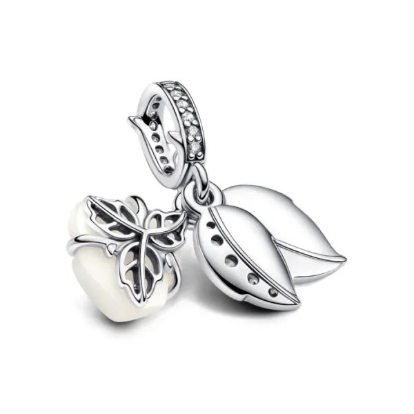 Anhänger*Pandora 793200C01 Charm-Anhänger Weiße Blühende Rose Zirkonia Silber