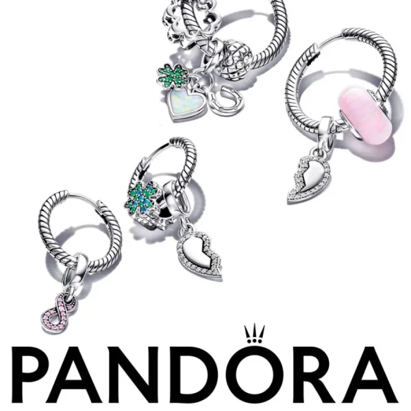 Ohrschmuck*Pandora 292728C00 Charm-Ohrringe Creolen Damen Moments Klein Sterling-Silber