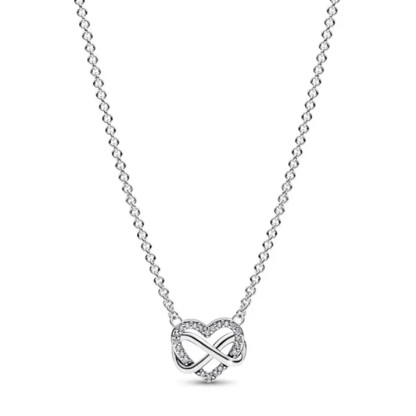 Halsketten*Pandora 392666C01 Collier-Halskette Damen Funkelnde Unendlichkeits-Herz Silber