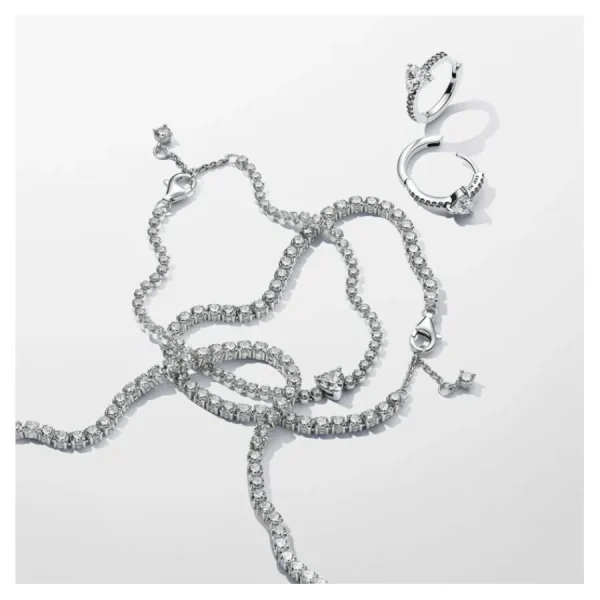 Ohrschmuck*Pandora 293101C01 Creolen Ohrringe Damen Funkelndes Herz Zirkonia Sterlingsilber