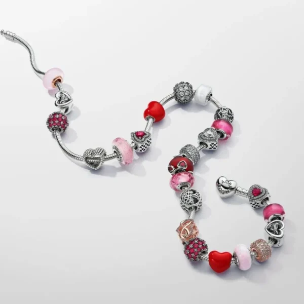 Halsketten*Pandora 393091C00 Gliederhalskette Damen Herzverschluss Moments Silber 45 cm