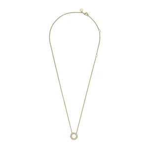 Halsketten*Pandora 367436C01 Halskette Anhänger Damen Logo Pavé-Kreis 14k Gold Plattiert
