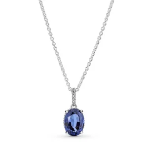 Halsketten*Pandora 390055C01 Kette mit Anhänger Statement Strahlenkranz Blau Sterlingsilber