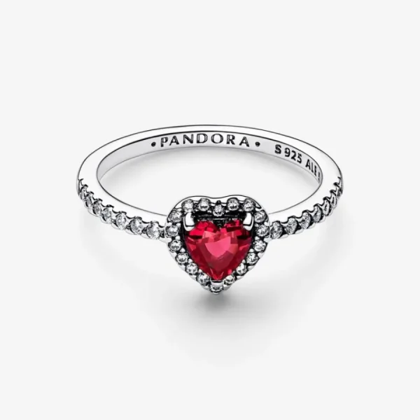 Ringe*Pandora 198421C02 Ring Damen Ausgeprägtes Rotes Herz Sterling-Silber