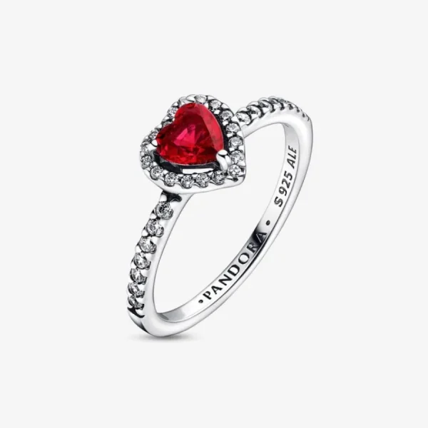 Ringe*Pandora 198421C02 Ring Damen Ausgeprägtes Rotes Herz Sterling-Silber