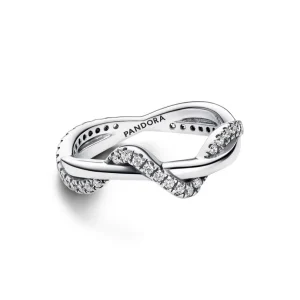 Ringe*Pandora 193098C01 Ring Damen Funkelnde Verschlungene Welle Zirkon Silber