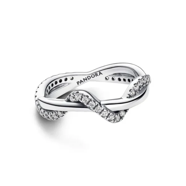Ringe*Pandora 193098C01 Ring Damen Funkelnde Verschlungene Welle Zirkon Silber