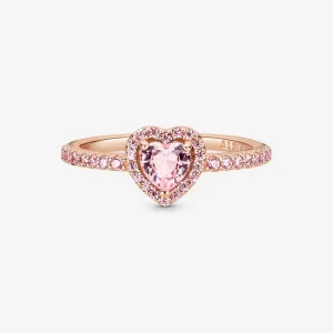 Ringe*Pandora 188421C04 Ring Damen Funkelndes Erhabenes Herz 14k Rosé Vergoldet