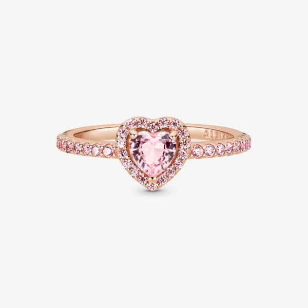 Ringe*Pandora 188421C04 Ring Damen Funkelndes Erhabenes Herz 14k Rosé Vergoldet