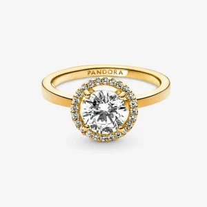 Ringe*Pandora 161234C01 Ring Damen Funkelnder Runder Strahlenkranz 14k Vergoldet