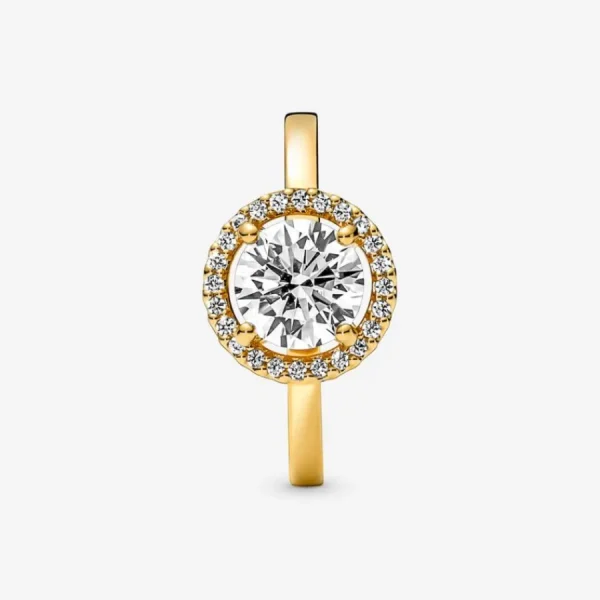 Ringe*Pandora 161234C01 Ring Damen Funkelnder Runder Strahlenkranz 14k Vergoldet