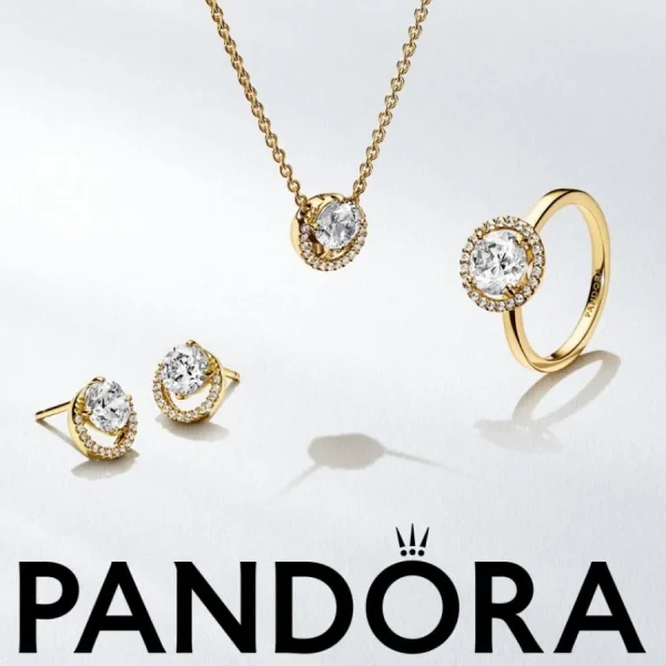 Ringe*Pandora 161234C01 Ring Damen Funkelnder Runder Strahlenkranz 14k Vergoldet