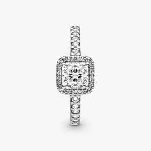 Ringe*Pandora 198863C01 Ring Damen Quadratischer Funkelnder Strahlenkranz Silber