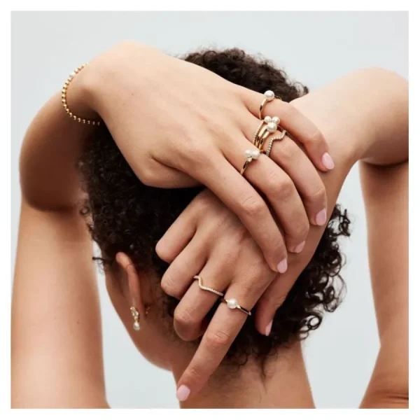 Ringe*Pandora 163157C01 Ring Damen Süßwasserzuchtperle Weiß Vergoldet