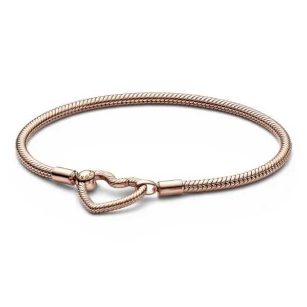 Armbänder & Armreife*Pandora 582257C00 Schlangen-Gliederarmband Moments Herzverschluss 14k Roségold