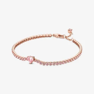 Armbänder & Armreife*Pandora 580041C01 Tennisarmband Damen Funkelndes Herz 14k Rosé Vergoldet