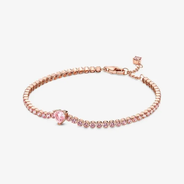 Armbänder & Armreife*Pandora 580041C01 Tennisarmband Damen Funkelndes Herz 14k Rosé Vergoldet