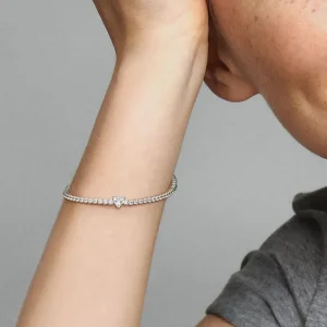 Armbänder & Armreife*Pandora 590041C01 Tennisarmband Damen Funkelndes Herz Zirkonia Silber