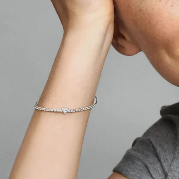 Armbänder & Armreife*Pandora 590041C01 Tennisarmband Damen Funkelndes Herz Zirkonia Silber