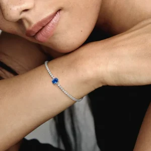Armbänder & Armreife*Pandora 590039C01 Tennisarmband Damen Funkelnder Pavé Zirkonia Blau Silber