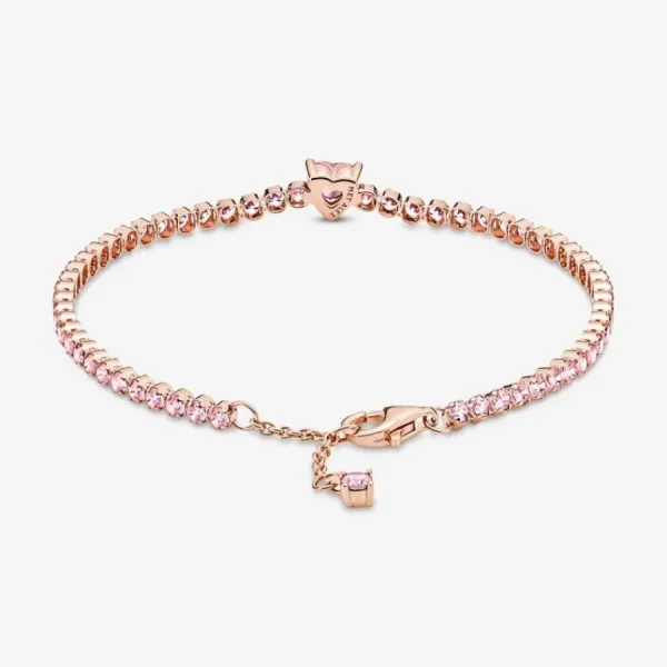 Armbänder & Armreife*Pandora 580041C01 Tennisarmband Damen Funkelndes Herz 14k Rosé Vergoldet