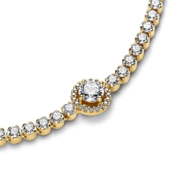 Armbänder & Armreife*Pandora 569416C01 Tennisarmband Damen Funkelnder Kranz Zirkonia 14k Vergoldet