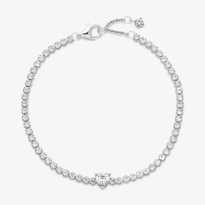 Armbänder & Armreife*Pandora 590041C01 Tennisarmband Damen Funkelndes Herz Zirkonia Silber