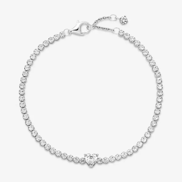 Armbänder & Armreife*Pandora 590041C01 Tennisarmband Damen Funkelndes Herz Zirkonia Silber
