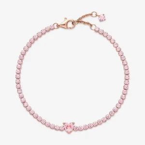 Armbänder & Armreife*Pandora 580041C01 Tennisarmband Damen Funkelndes Herz 14k Rosé Vergoldet