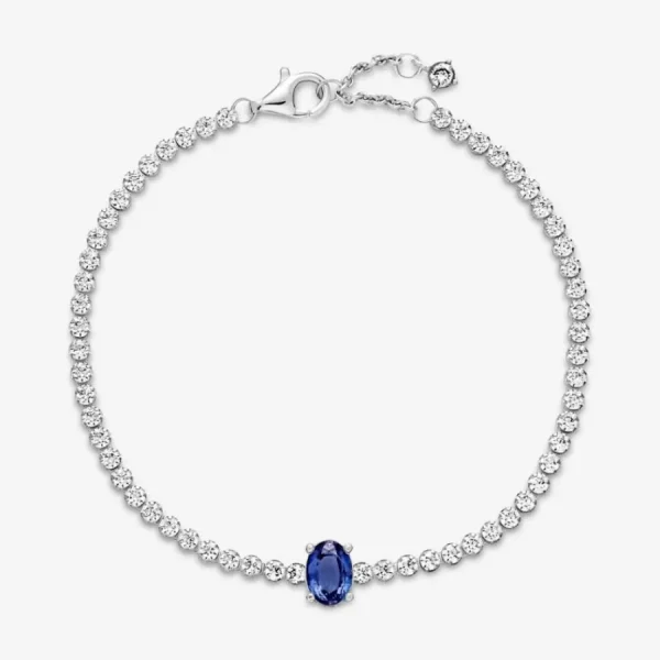 Armbänder & Armreife*Pandora 590039C01 Tennisarmband Damen Funkelnder Pavé Zirkonia Blau Silber