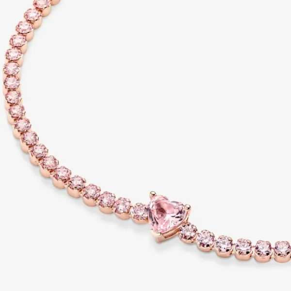 Armbänder & Armreife*Pandora 580041C01 Tennisarmband Damen Funkelndes Herz 14k Rosé Vergoldet
