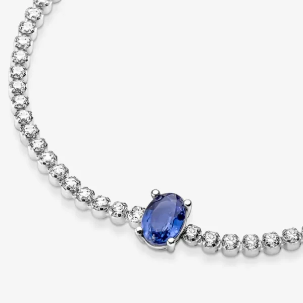 Armbänder & Armreife*Pandora 590039C01 Tennisarmband Damen Funkelnder Pavé Zirkonia Blau Silber