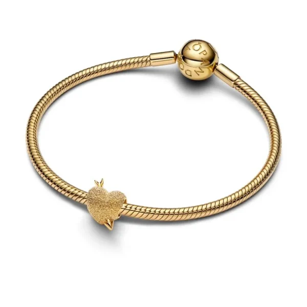 Anhänger*Pandora Charm Damen Amor Herz mit Pfeil Vergoldet 763666C00