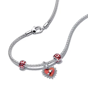 Anhänger*Pandora Charm Damen Herzen Runder Clip Silber 793679C01