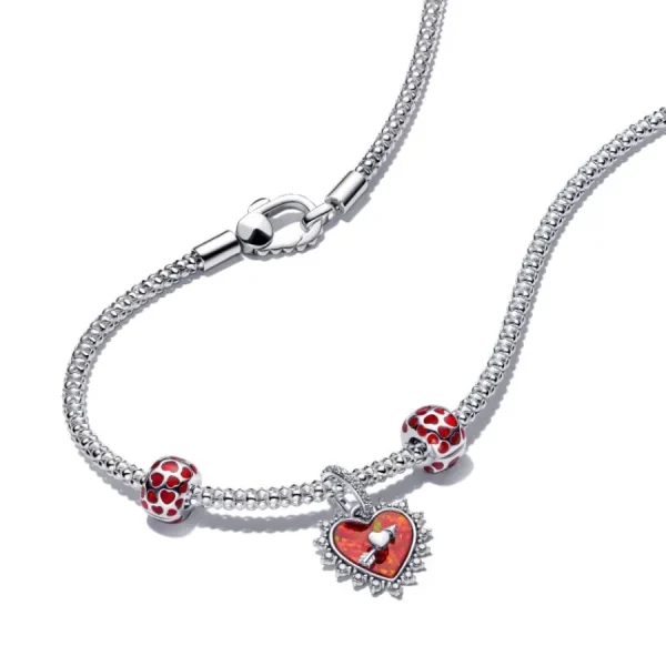 Anhänger*Pandora Charm Damen Herzen Runder Clip Silber 793679C01