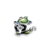 Anhänger*Pandora Charm Damen Kletternder Frosch Emaille Grün Silber 793342C01