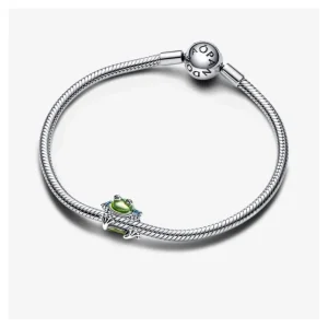 Anhänger*Pandora Charm Damen Kletternder Frosch Emaille Grün Silber 793342C01