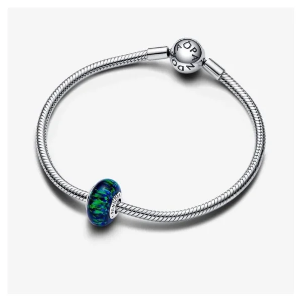 Anhänger*Pandora Charm Damen Schillernder Opal Grün Sterling-Silber 791691C04