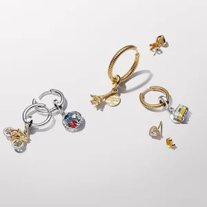 Anhänger*Pandora Charm-Anhänger Bewegliches Fahrrad Silber Vergoldet 763354C01