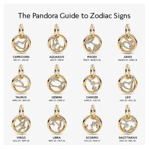 Anhänger*Pandora Charm-Anhänger Damen Sternzeichen mit Zirkonia Vergoldet